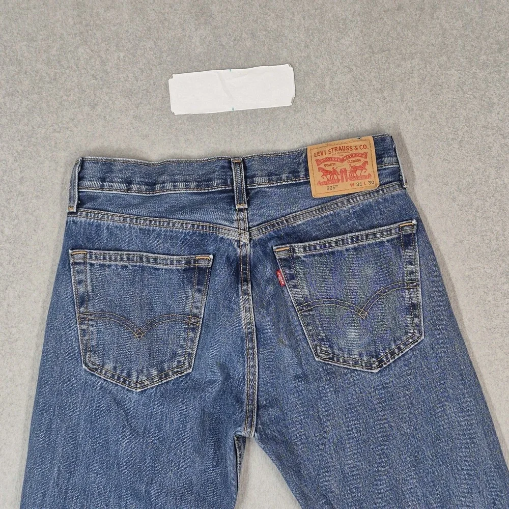 Levi's 505 Men Jeans 31X30 Blue Denim Regular Fit Straight Leg 29